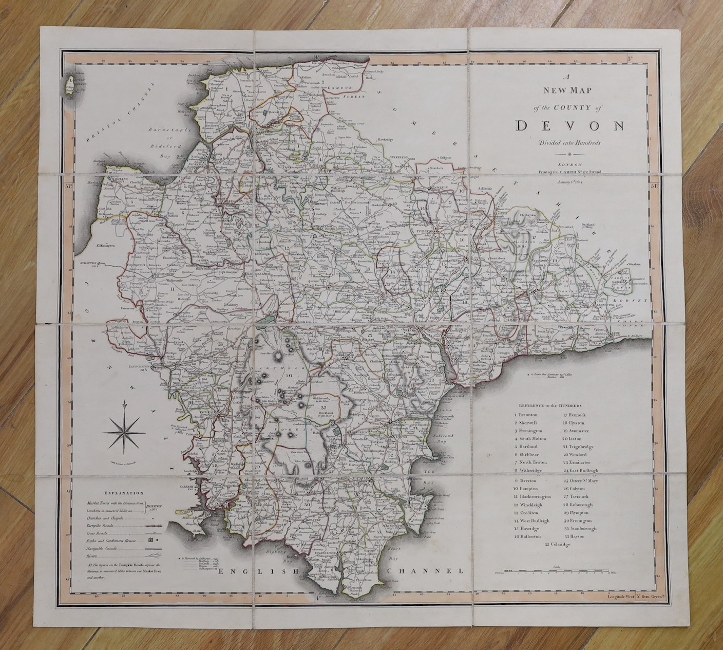 Five unframed engraved maps - Norway - C.I. Pontoppidan - Det Nordlige Norge, 1795, 54 x 70cms; Italy - Jailott - L’Italie, 1718, 53 x 67cms, in slip case; John Senex - Germany, 1710, 66 x 98; C. Smith - Devon, 1804, 48
